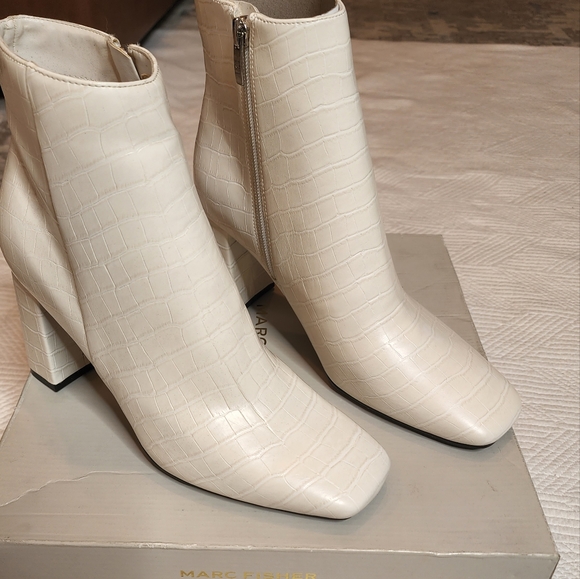 Marc Fisher Cream Ankle Boots - Picture 1 of 11